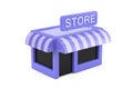 Store or Shop Web UI Mini Icon. 3d Rendering