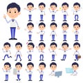 Store staff Blue uniform men_1 Royalty Free Stock Photo