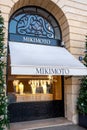 Store window of the Mikimoto boutique located Place VendÃ´me in Paris, France