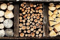 firewood piles outside Store of wood