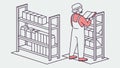 Store Worker Stocking Shelves, Retail Operations, Efficient Merchandising vector design Generative AI Royalty Free Stock Photo