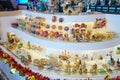 Store's shopboard with faberge and other jewelry in Venetian Resort Hotel in Macau, China