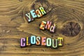 Store year end closeout clearance sale merchandise typography print Royalty Free Stock Photo