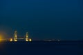 Storebaelt Bridge in Denmark at night Royalty Free Stock Photo