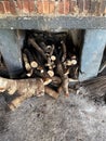 stored fuel for wood burning Royalty Free Stock Photo