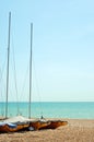 Stored sailboats on the beach