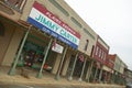 Storefront with banner exclaiming Plains Georgia to be the home of Jimmy Carter, our 39th President in Plains, Georgia Royalty Free Stock Photo