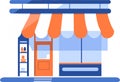 Storefront facade for online stores in UX UI flat style