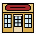 Storefront icon color outline vector