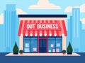 Storefront with out of business sign, urban setting Royalty Free Stock Photo