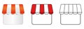 Storefront shop glass case icon. Vector illustration.