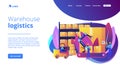 Warehouse logistics concept landing page.