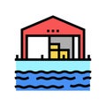 storehouse port color icon vector illustration