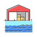 storehouse port color icon vector illustration