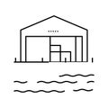 storehouse port line icon vector illustration