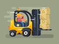 Storekeeper loader flat design Royalty Free Stock Photo