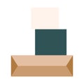 Storeroom icon or household equipment. Box. Must have symbol. Vector illustration in flat style