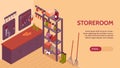 Storeroom Isometric Horizontal Banner