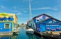 Stores and Floating Homes at Fishermans Wharf Royalty Free Stock Photo