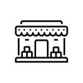 Black line icon for Stores, storehouse and shop