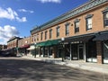 Stores line historic South Main Street Royalty Free Stock Photo