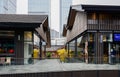 Stores on second floor at Taikooli in cloudy winter,Chengdu