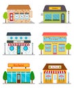 Stores and shops buildings. Royalty Free Stock Photo