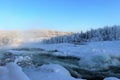 Storforsen in a fabulous winter landscape Royalty Free Stock Photo