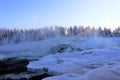 Storforsen in a fabulous winter landscape Royalty Free Stock Photo