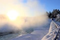 Storforsen in a fabulous winter landscape Royalty Free Stock Photo