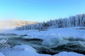 Storforsen in a fabulous winter landscape Royalty Free Stock Photo