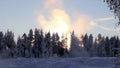 Storforsen in a fabulous winter landscape Royalty Free Stock Photo