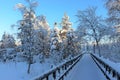 Storforsen in a fabulous winter landscape Royalty Free Stock Photo