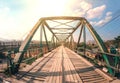 Storied destination dating to World War II, with a steel walking bridge offering river