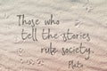 Stories on sand Plato Royalty Free Stock Photo