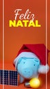 Stories for Social Media with Piggy bank Santa Claus christmas hat, photovoltaic solar