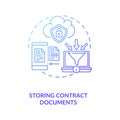 Storing contract documents concept icon