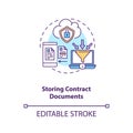 Storing contract documents concept icon