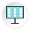 Storing files in computer icon, flat style Royalty Free Stock Photo