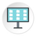 Storing files in computer icon, flat style