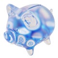 Storj (STORJ) Clear Glass piggy bank with decreasing piles of crypto coins.