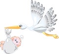 Stork and baby Royalty Free Stock Photo