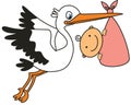 Stork and Baby Royalty Free Stock Photo