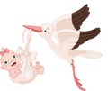 Stork And Baby Girl