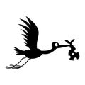 Stork baby simple icon