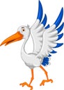 Stork cartoon posing