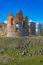 Stork at castle ruins Royalty Free Stock Photo