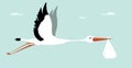 Stork Delivering Baby - It's A Boy Royalty Free Stock Photo