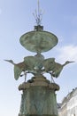 Stork Fountain, located on Amagertorv square, Copenhagen, Denmark Royalty Free Stock Photo