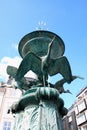 Stork Fountain in the Old Town of Copenhagen, Denmark Royalty Free Stock Photo